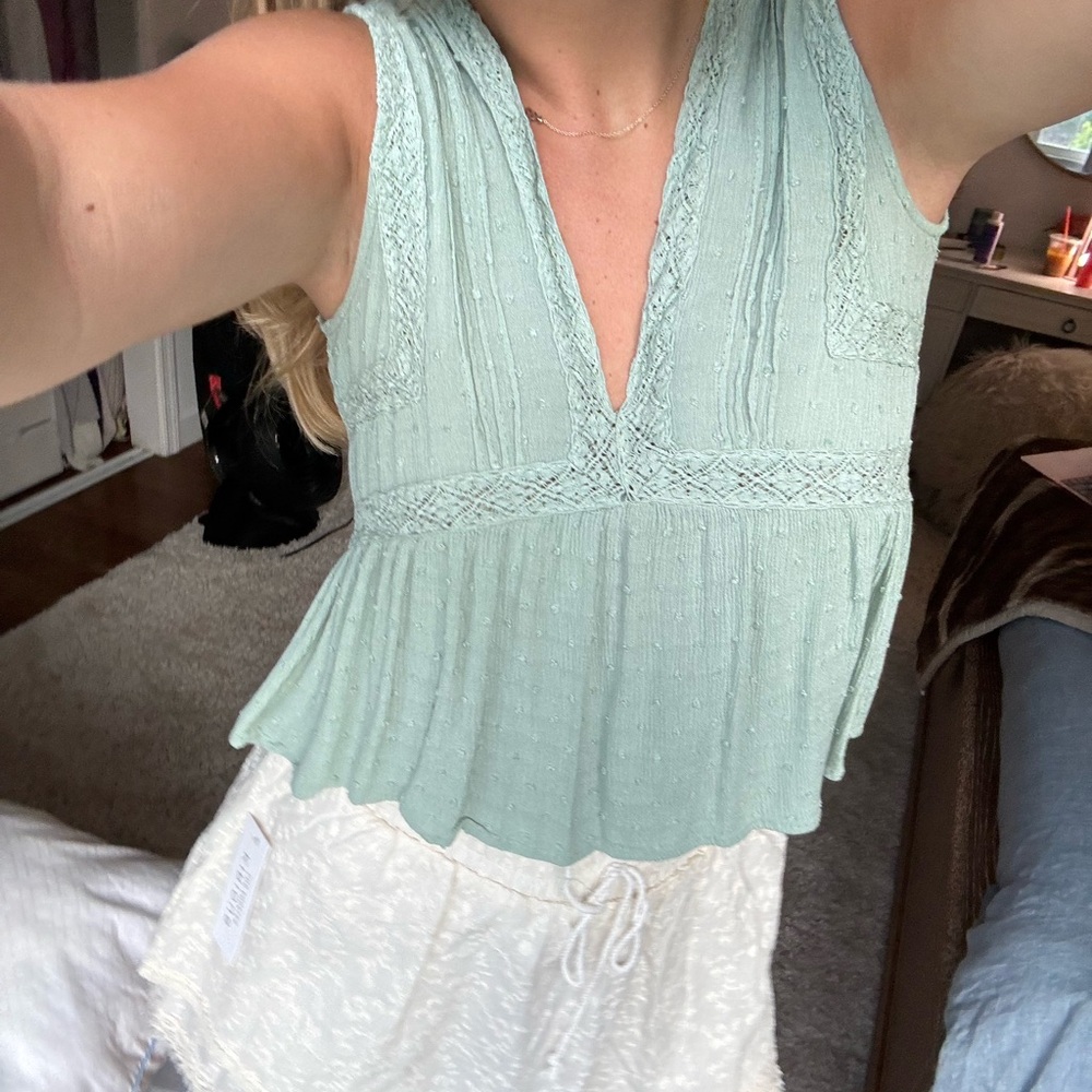 Free people Mint Green Sleeveless Top